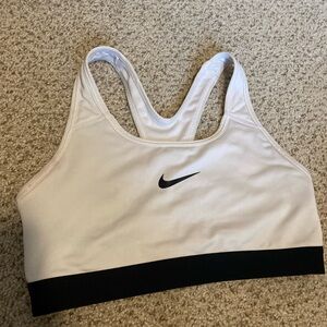 Nike Women's White and Black Sports Bra
